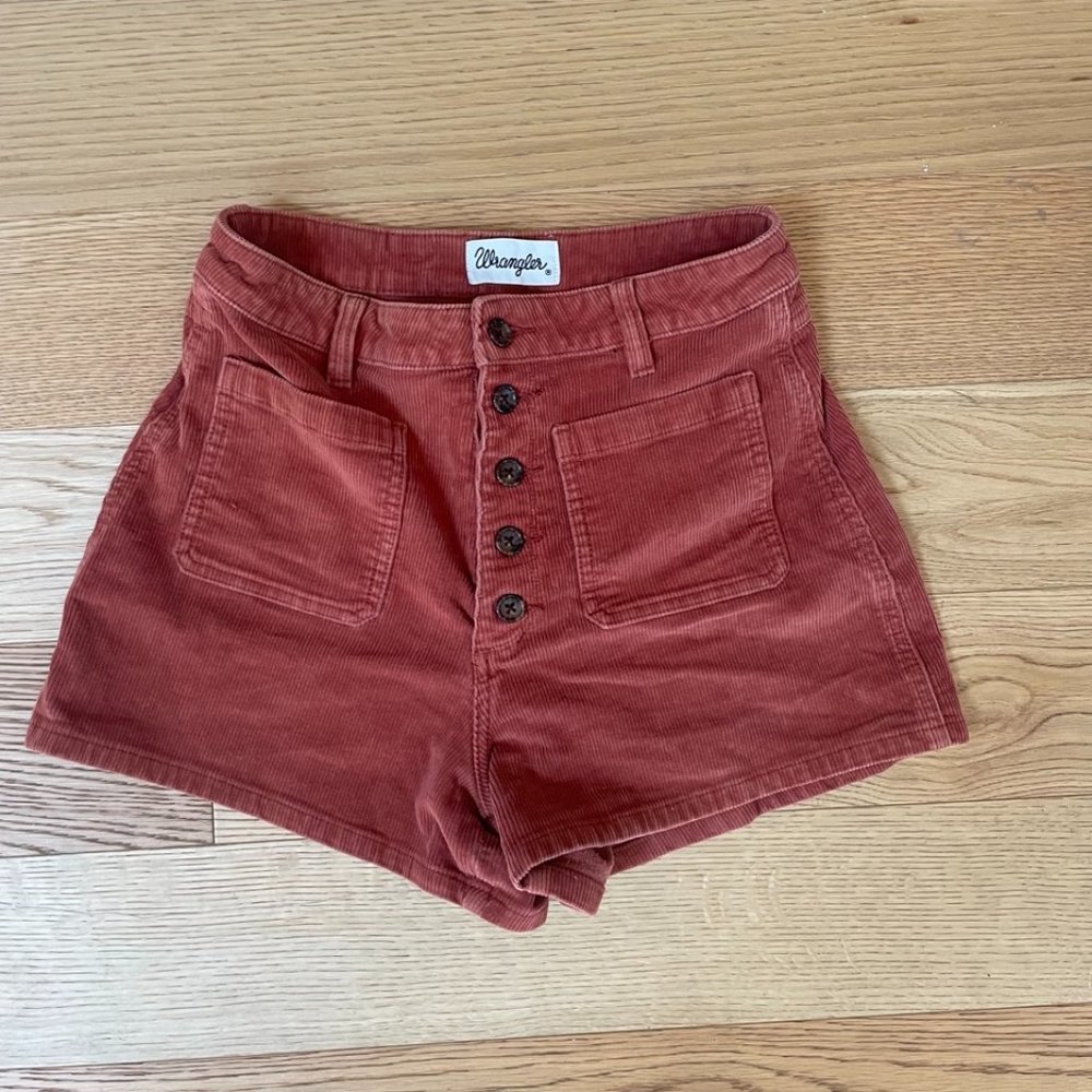 Wrangler Hi Bells Burgundy Corduroy Shorts